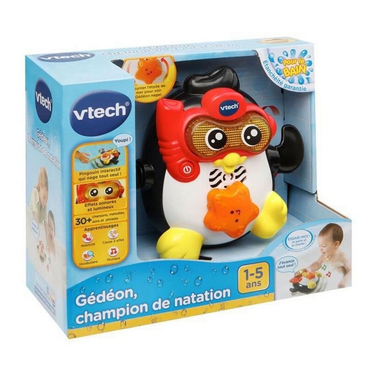 Bath Toy Vtech Baby Gédéon, swimming champion-4