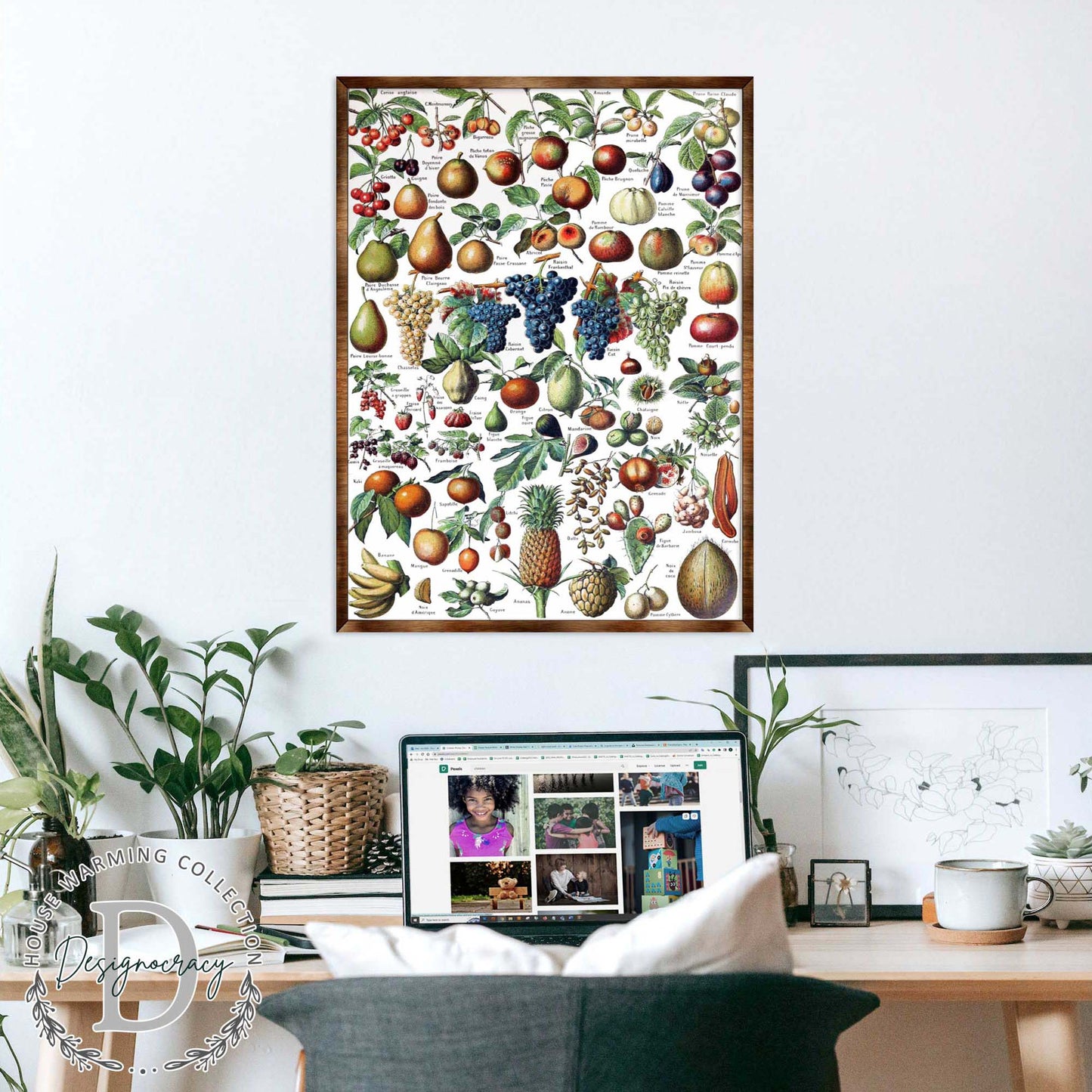Fruit Montessori Wooden Poster - Homeschool I Educational Poster - Classroom Decor - Aesthetic - 310223-0