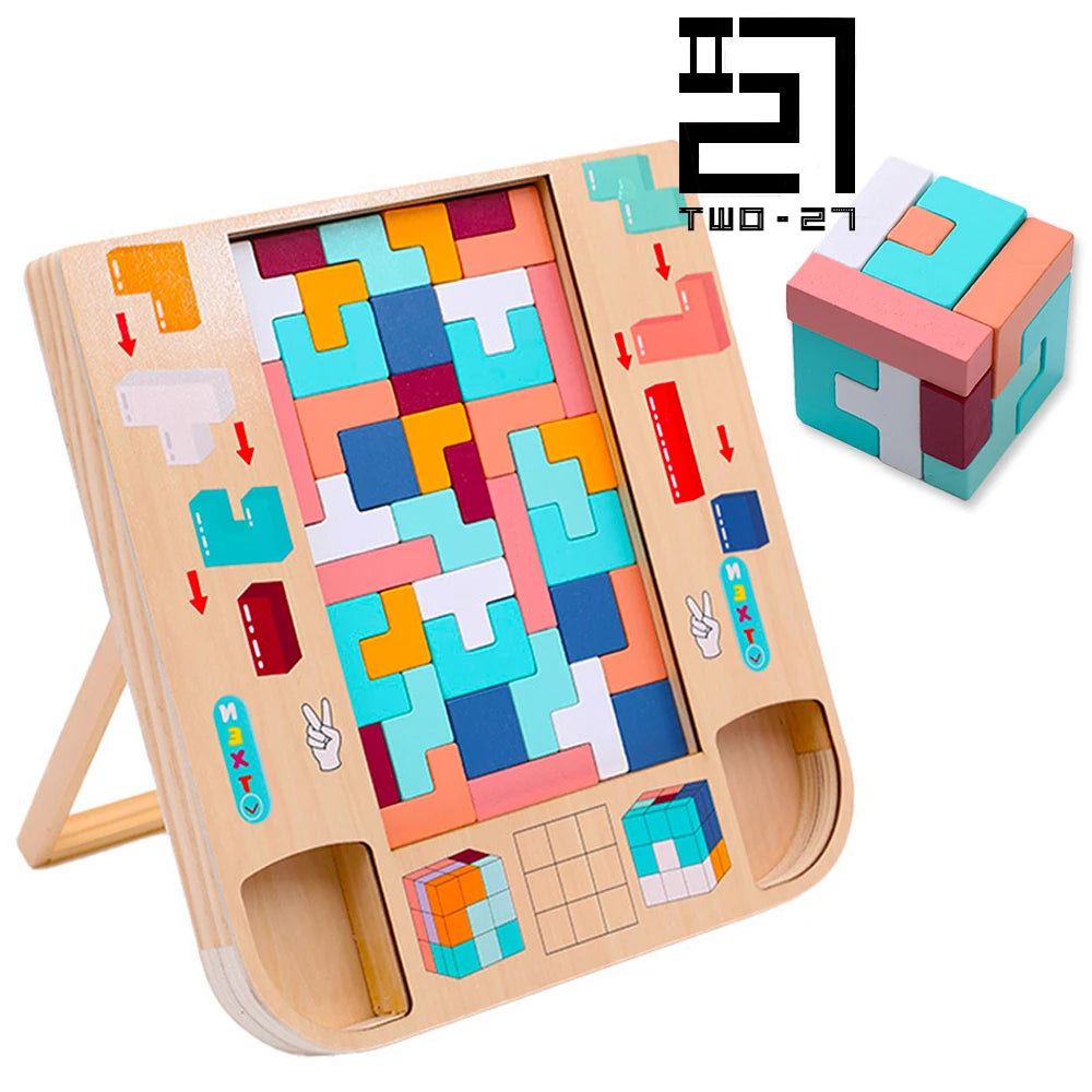 Magic Cube 2 In 1 Puzzle Board Buzzle Kids Inteligence Multi Educational Sensory Toy Autistic Game for School Older Children 5/6 - Montessori Land
