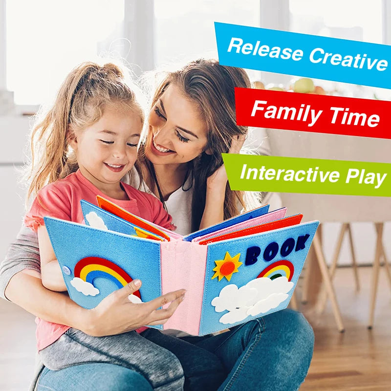 Montessori Baby Busy Board 3D Toddlers Story Cloth Book Sensory toys for babies Education Habits Toys books for kids from 0-3 - Montessori Land