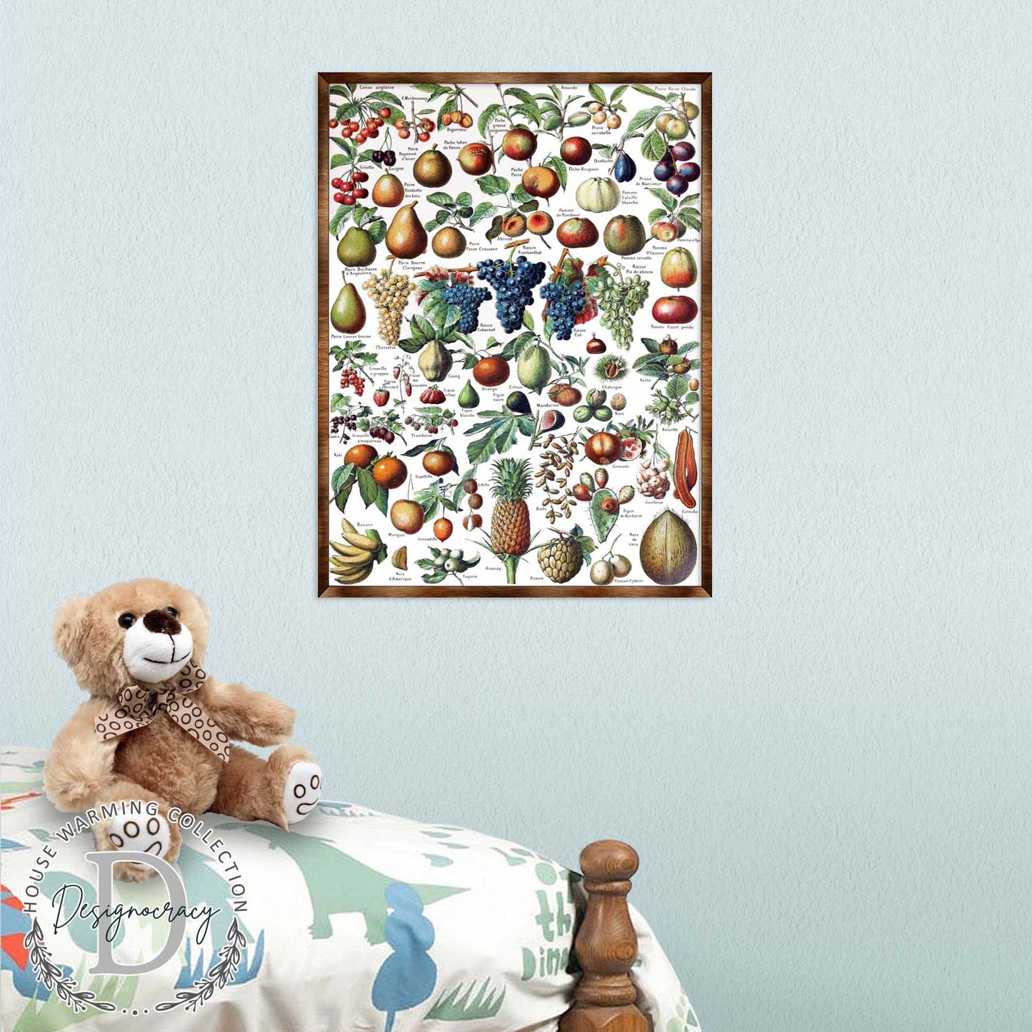 Fruit Montessori Wooden Poster - Homeschool I Educational Poster - Classroom Decor - Aesthetic - 310223-1