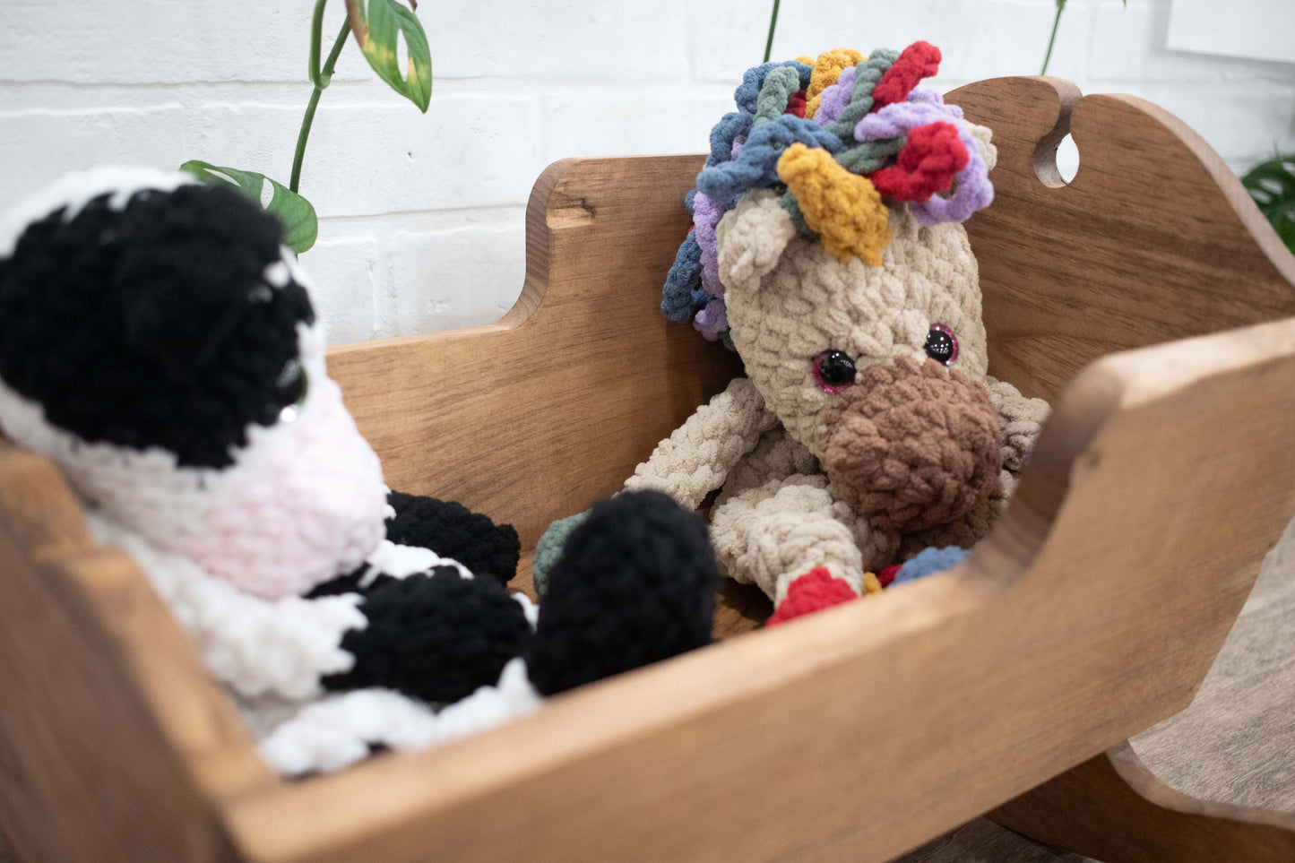Handmade Wooden Doll Crib, Rocking Baby Doll Cradle, Personalized Toy-1