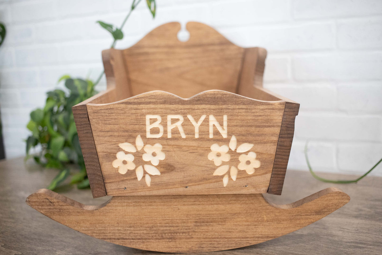 Handmade Wooden Doll Crib, Rocking Baby Doll Cradle, Personalized Toy-4
