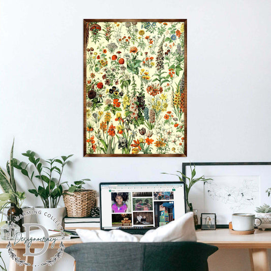 Flowers Montessori Wooden Poster - Homeschool I Educational Poster - Classroom Decor - Aesthetic - 310222-0
