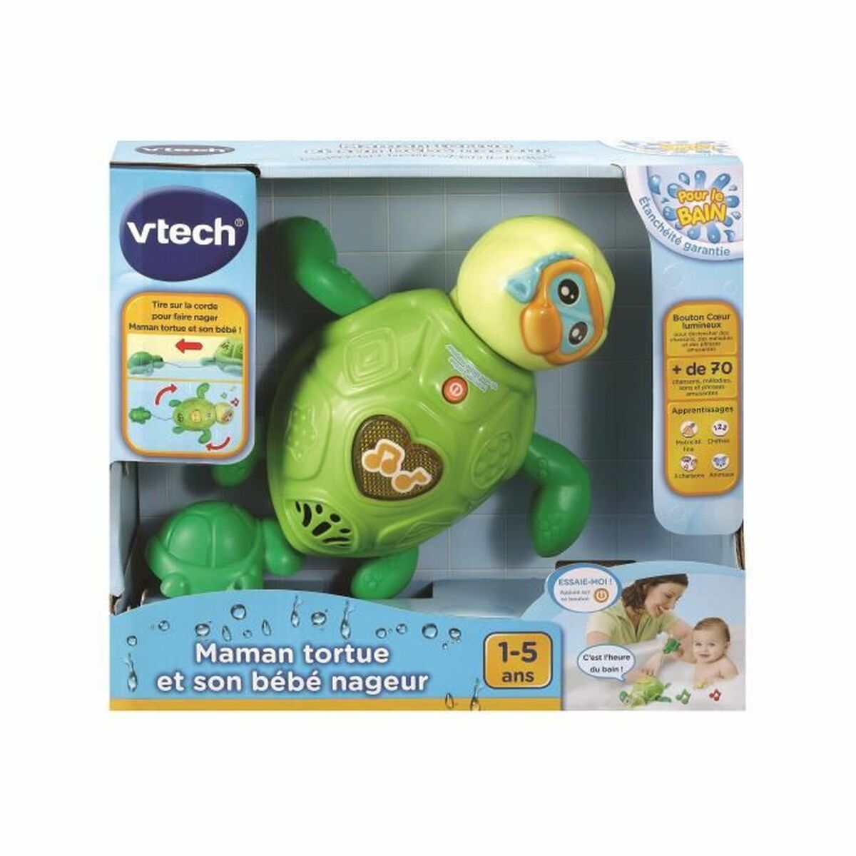Bath Toy Vtech Baby Mother Turtle and Baby Swimmer underwater-0