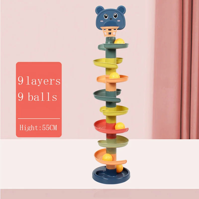 Baby Toy Rotating Rolling Ball Pile Tower-2