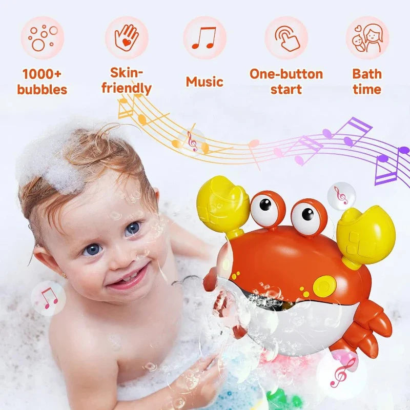 Bubble Machine Crab Frog Music Baby Shower Bath Toy-1