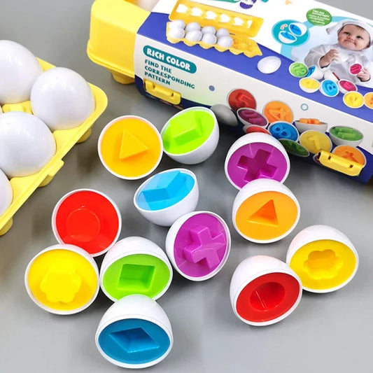 Baby Smart Eggs Montessori Toys 2 Years Toddler Learning Educational Toys Sensory Eggs Chicken Colors Shapes Sorter For Kids - Montessori Land