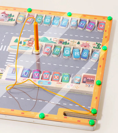 Magnetic Alphabet Maze Letter Puzzle Montessori Motor Skills Toys Wooden Learning Letter Board Sensory Activities for Toddlers - Montessori Land