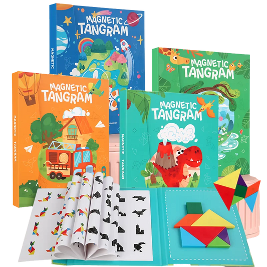 3D Wooden Magnetic Jigsaw Puzzle Games Geometric Shapes Tangram Toy  Montessori Early Education Sorting For Toys Children Gifts - Montessori Land