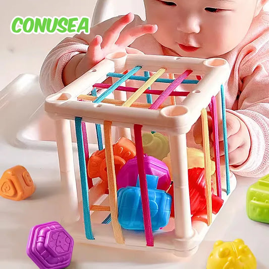 Montessori Baby Toys 0-12 Months Sensory Development Learning Educational Toys Colorful Blocks Sorting Game For Babies Infant - Montessori Land