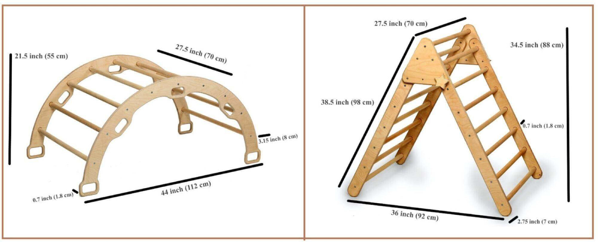 Climbing Triangle - Arch / Rocker with Jungle Pillow | Foldable Montessori Climbing Set-4
